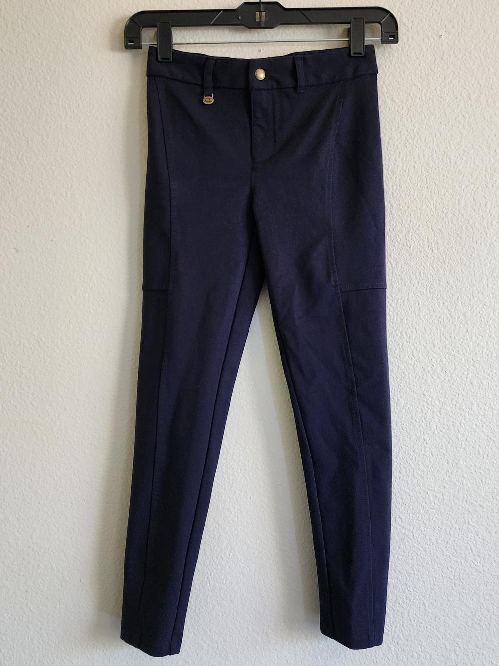 POLO RALPH LAUREN Navy Slim Leg Pants Gold Hardware Size M (8-10) Girls